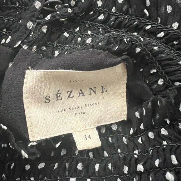 Sezane Olivia dress, silk black and white polka dots size 34 EUC - Picture 8 of 9